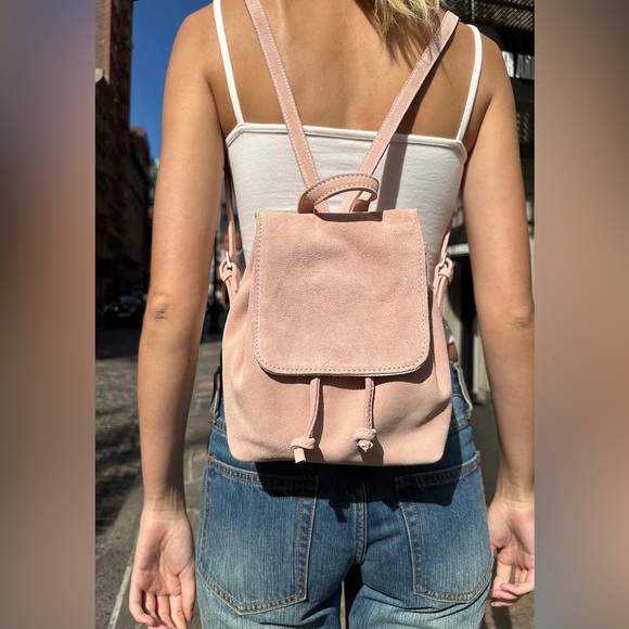 Brandy melville pink leather mini backpack main image 4